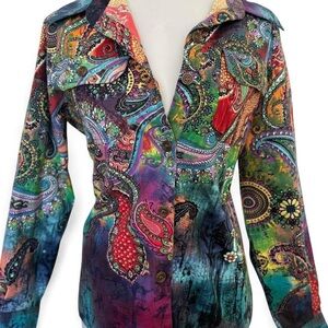 Willow Ridge rare tie dye paisley jacket.
